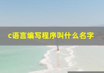 c语言编写程序叫什么名字