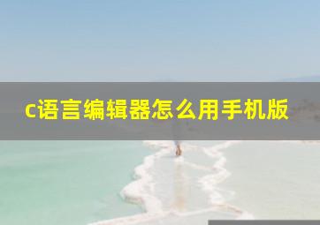 c语言编辑器怎么用手机版