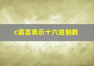 c语言表示十六进制数