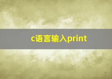 c语言输入print