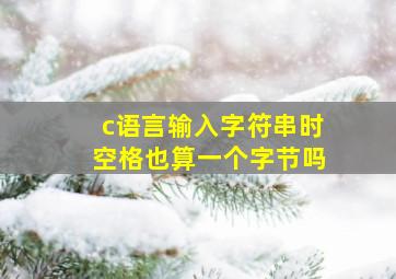 c语言输入字符串时空格也算一个字节吗