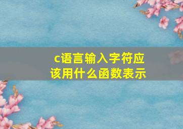 c语言输入字符应该用什么函数表示