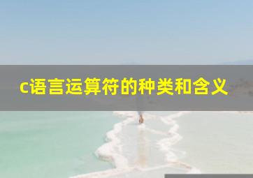 c语言运算符的种类和含义