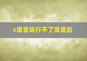 c语言运行不了没反应