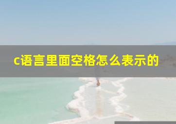 c语言里面空格怎么表示的