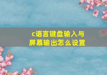 c语言键盘输入与屏幕输出怎么设置