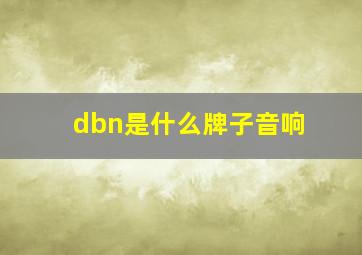 dbn是什么牌子音响