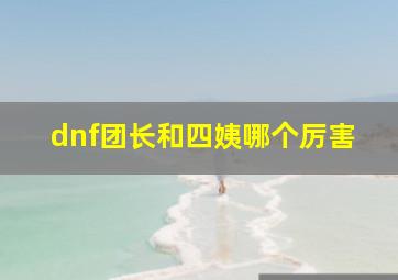 dnf团长和四姨哪个厉害