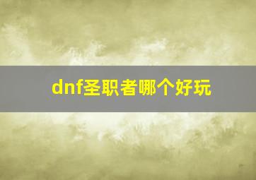 dnf圣职者哪个好玩