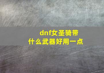 dnf女圣骑带什么武器好用一点