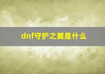 dnf守护之翼是什么