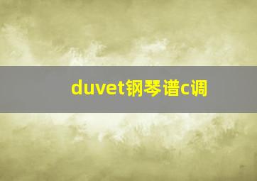 duvet钢琴谱c调