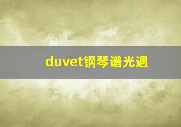 duvet钢琴谱光遇