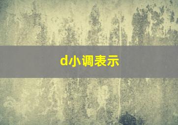 d小调表示