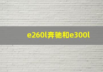 e260l奔驰和e300l