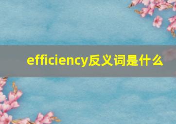 efficiency反义词是什么