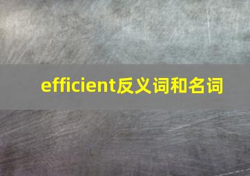 efficient反义词和名词