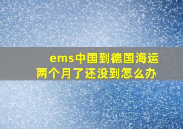 ems中国到德国海运两个月了还没到怎么办