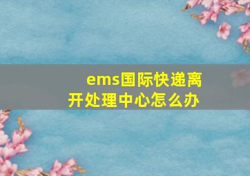 ems国际快递离开处理中心怎么办