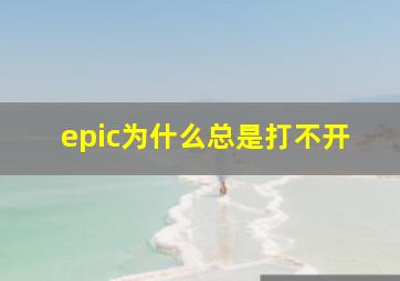 epic为什么总是打不开