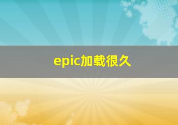 epic加载很久