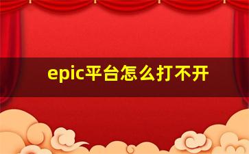 epic平台怎么打不开