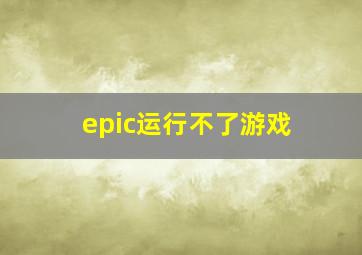 epic运行不了游戏