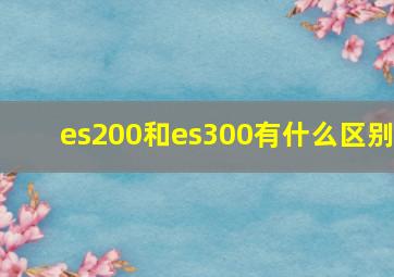 es200和es300有什么区别