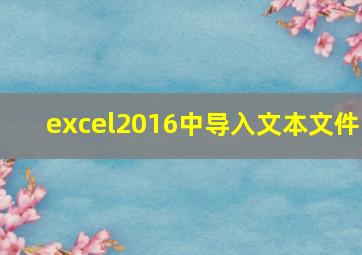 excel2016中导入文本文件