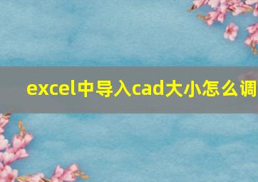 excel中导入cad大小怎么调