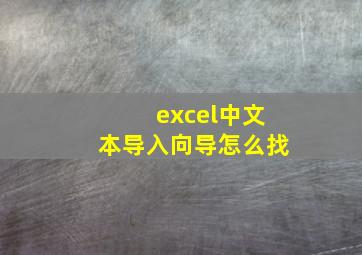 excel中文本导入向导怎么找