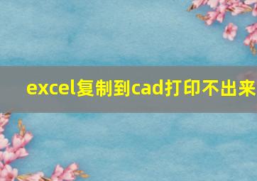 excel复制到cad打印不出来