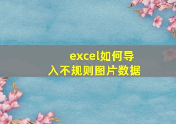 excel如何导入不规则图片数据