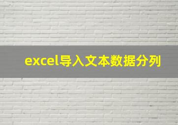 excel导入文本数据分列