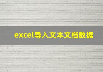 excel导入文本文档数据