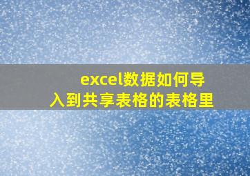 excel数据如何导入到共享表格的表格里