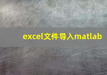 excel文件导入matlab