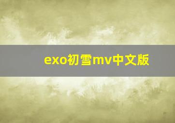 exo初雪mv中文版