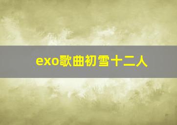 exo歌曲初雪十二人