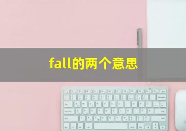 fall的两个意思