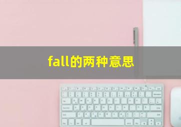 fall的两种意思