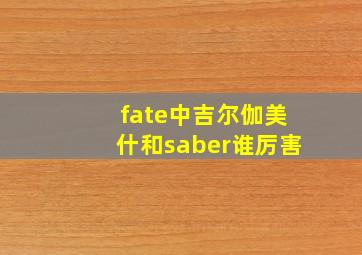 fate中吉尔伽美什和saber谁厉害