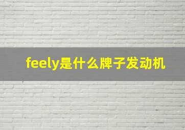 feely是什么牌子发动机