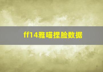 ff14雅喵捏脸数据