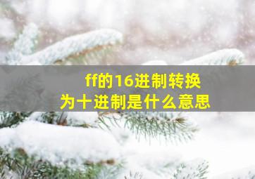 ff的16进制转换为十进制是什么意思