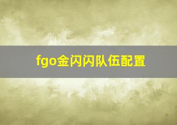 fgo金闪闪队伍配置