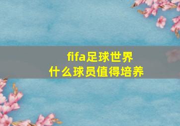 fifa足球世界什么球员值得培养