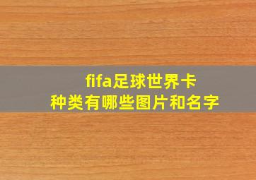 fifa足球世界卡种类有哪些图片和名字