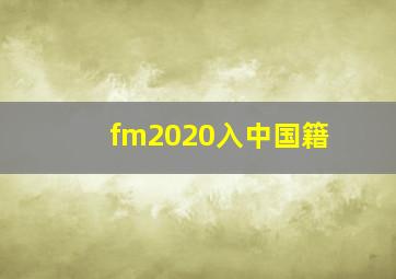 fm2020入中国籍