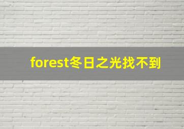 forest冬日之光找不到